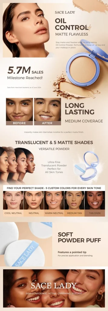 SACE LADY Lasting Waterproof Pressed Powder