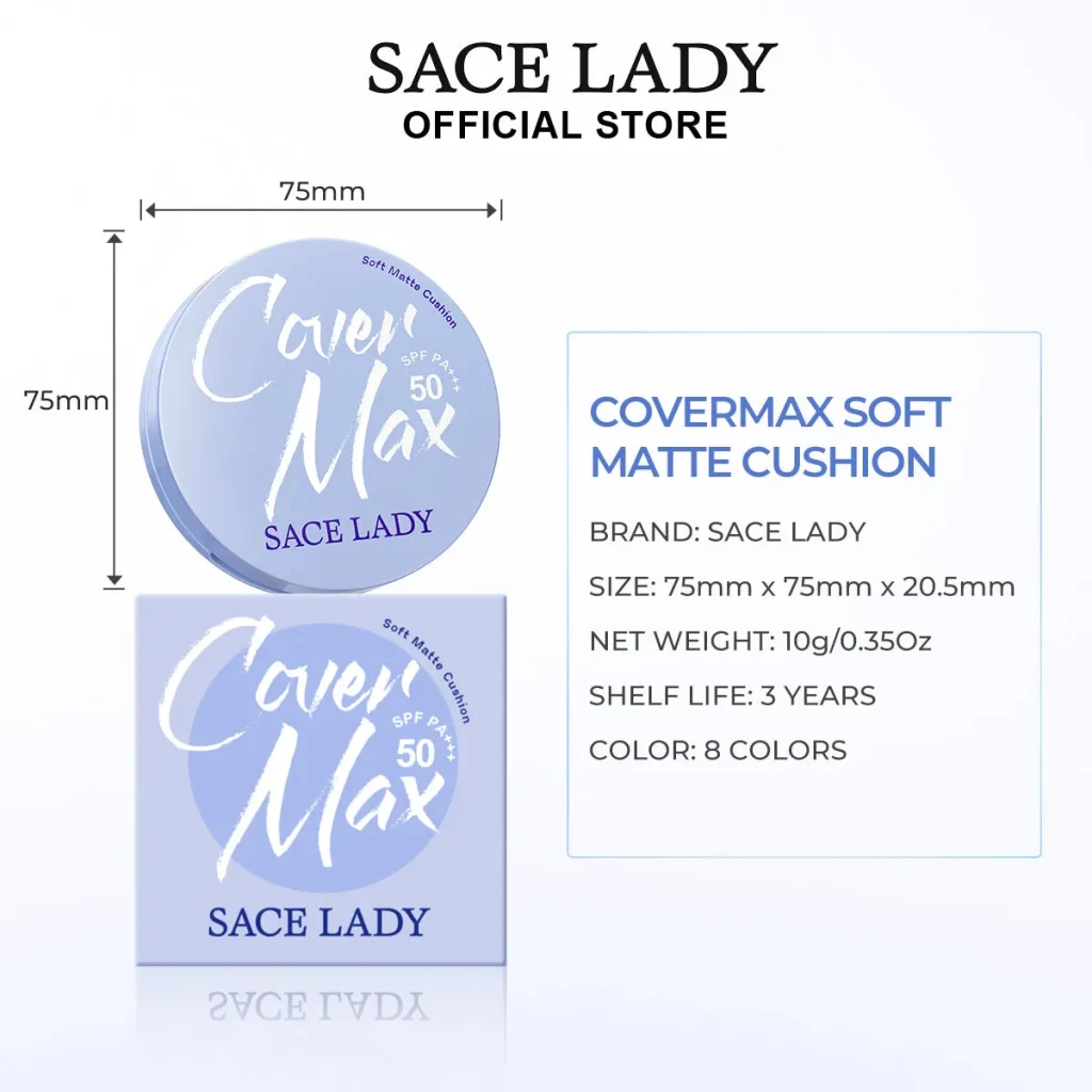 SACE LADY CoverMax Soft Matte BB Cushion High Cover Concealer Lasting SPF 50 PA+ Foundation Powder