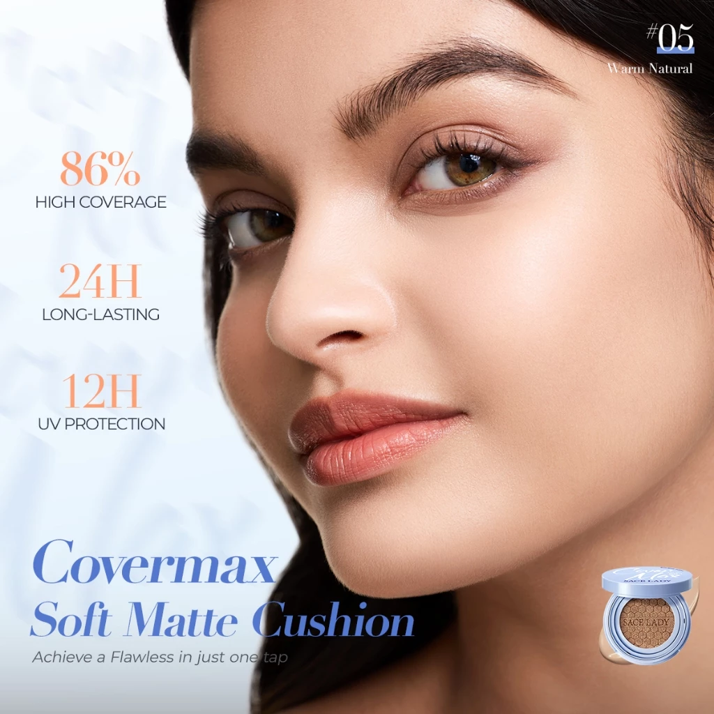 SACE LADY CoverMax Soft Matte BB Cushion High Cover Concealer Lasting SPF 50 PA+ Foundation Powder